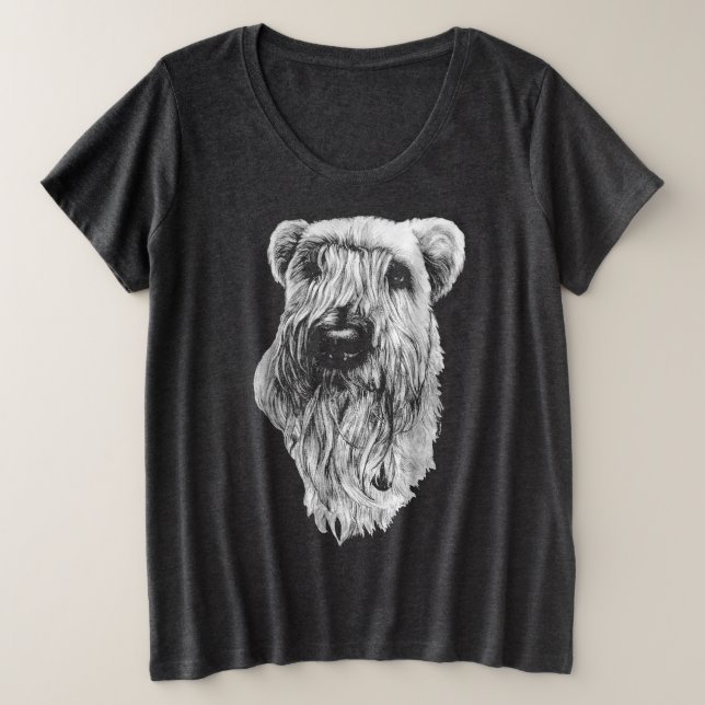 Wheaten Terrier T - Shirt Plus Size Terrier Shirts (Design vorne)