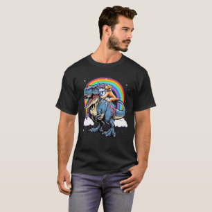 Wheaten Terrier Unicorn Riding auf T rex Dinosaur T-Shirt