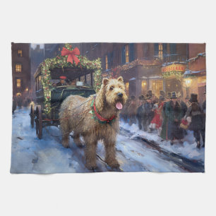 Wheaten Terrier Weihnachtsfestzeit Geschirrtuch