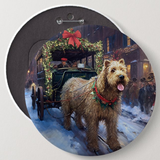 Wheaten Terrier Weihnachtssaison Button (Vorne & Hinten)