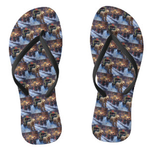 Wheaten Terrier Weihnachtssaison Flip Flops