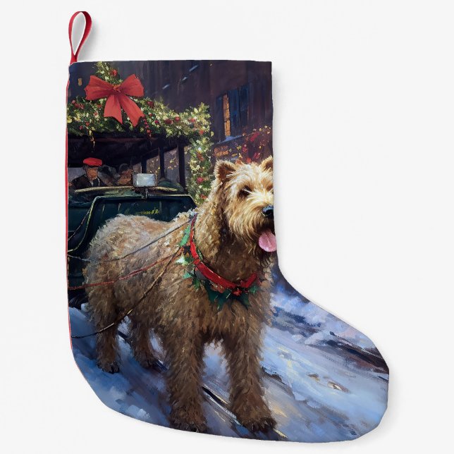 Wheaten Terrier Weihnachtssaison Kleiner Weihnachtsstrumpf (Vorderseite)