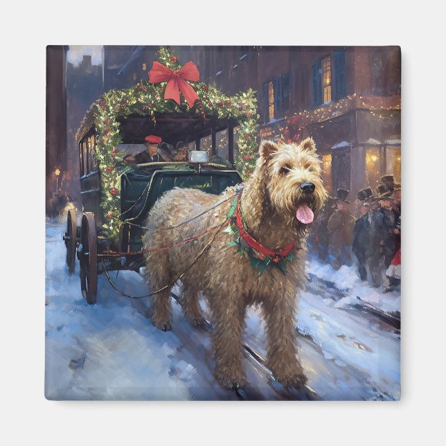 Wheaten Terrier Weihnachtssaison Magnet (Vorne)