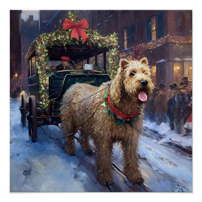 Wheaten Terrier Weihnachtssaison Poster (Vorderseite)