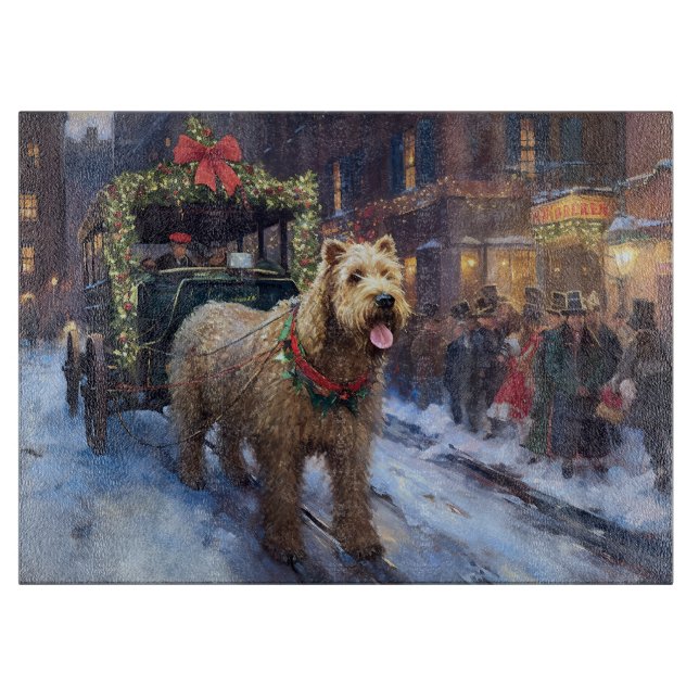 Wheaten Terrier Weihnachtssaison Schneidebrett (Vorderseite)