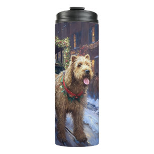 Wheaten Terrier Weihnachtssaison Thermosbecher