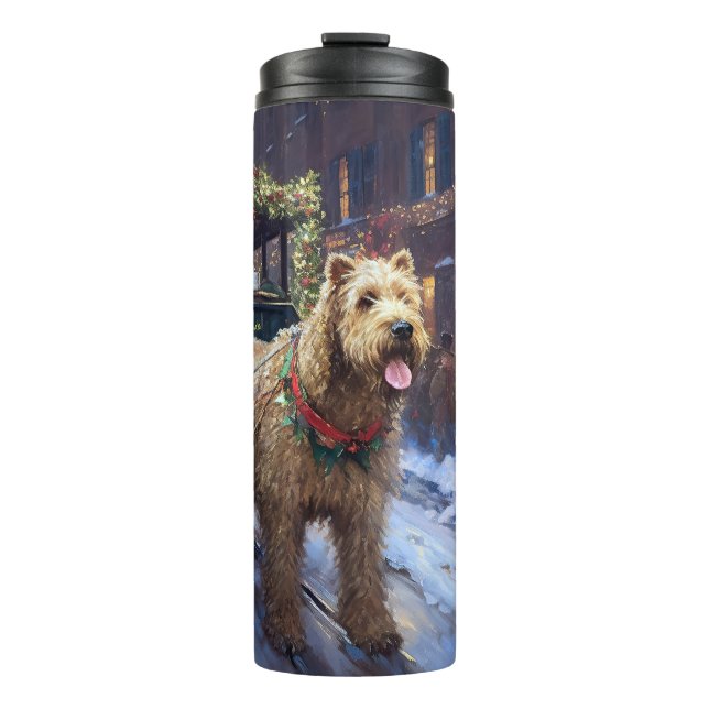 Wheaten Terrier Weihnachtssaison Thermosbecher (Vorderseite)