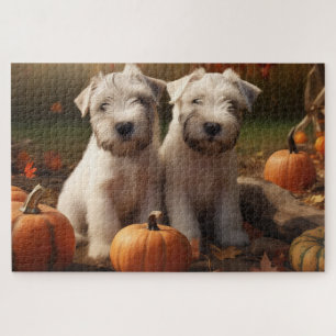 Wheaten Terrier Welpe Autumn Delight Pumpkin Puzzle