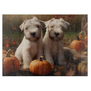 Wheaten Terrier Welpe Autumn Delight Pumpkin Schneidebrett