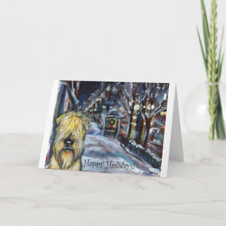 Wheaten Winter-Weihnachtsszene Feiertagskarte