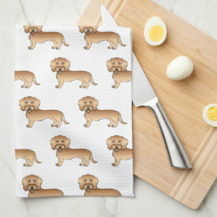 Wheaten Wire Haired Dachshund Cartoon-Hund-Muster Geschirrtuch