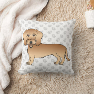 Wheaten Wire Haired Dachshund Cartoon-Hund und Pfo Kissen