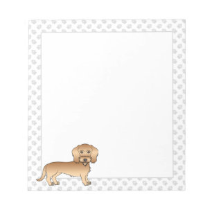 Wheaten Wire Haired Dachshund Cartoon-Hund und Pfo Notizblock