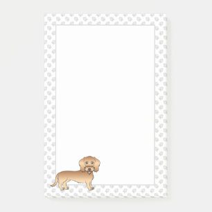 Wheaten Wire Haired Dachshund Cartoon Hund und Pfo Post-it Klebezettel