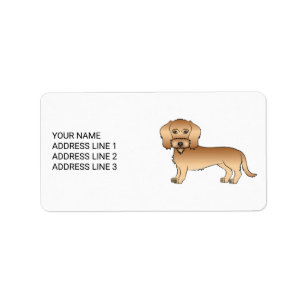 Wheaten Wire Haired Dachshund Cartoon Hund und Tex Adressaufkleber