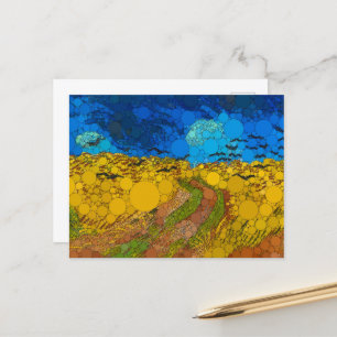 Wheatfield mit Crows by After Vincent van Gogh Feiertagspostkarte