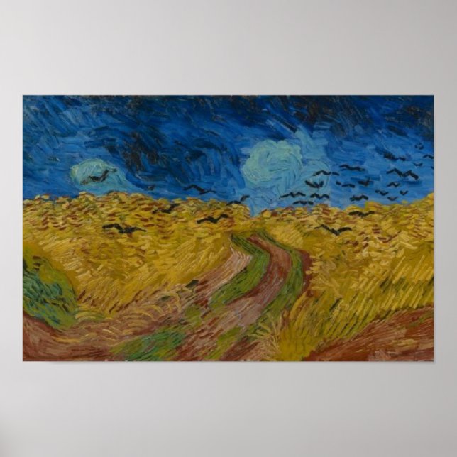 Wheatfield mit Crows Vincent van Gogh Small Poster (Vorne)