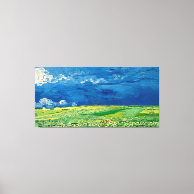 Wheatfield Under Thunderclouuuds by Vincent van Go Leinwanddruck (Vorderseite)
