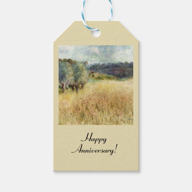 Wheatfield von Auguste Renoir Geschenkanhänger (Vorderseite)