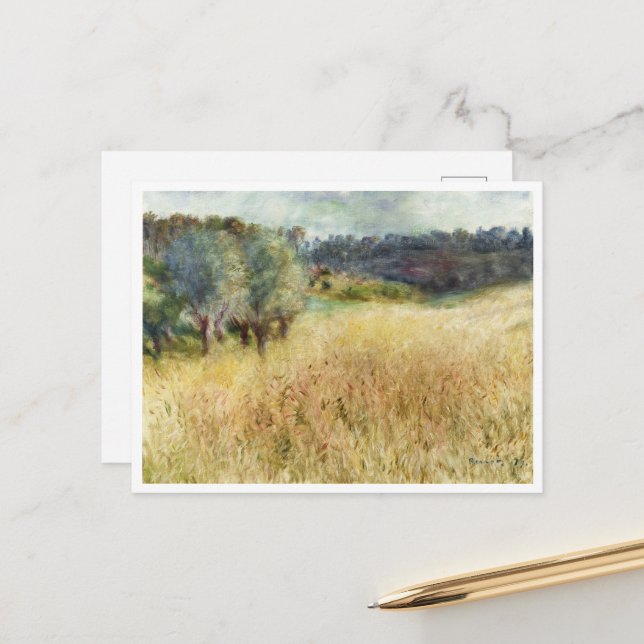 Wheatfield von Auguste Renoir Postkarte (Vorderseite/Rückseite Beispiel)