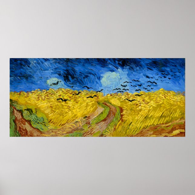 Wheatfield with crows - Vincent Van Gogh ,(1890) Poster (Vorne)