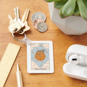 Wheel of Fortune tarot card esoteric divination Schlüsselanhänger