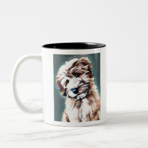 Wheel Terrier Hund Pop Art Zweifarbige Tasse