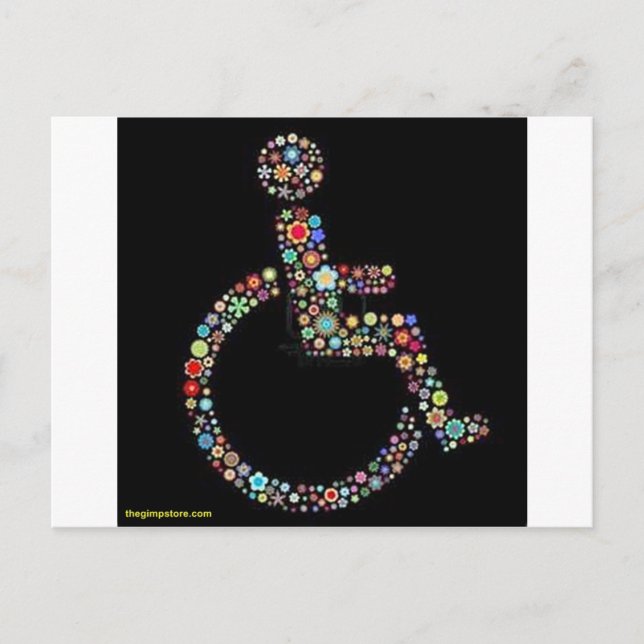 wheelchair_funky_zazzle.jpeg postkarte (Vorderseite)