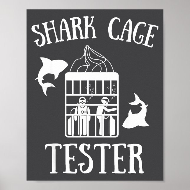 Wheelchair Handicap Humor Handicapped Shark Cage T Poster (Vorne)