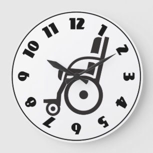 Wheelchair Icon Clock Große Wanduhr