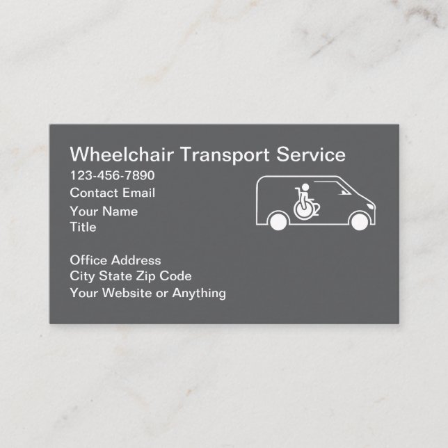 Wheelchair Medical Transport Business Cards Visitenkarte (Vorderseite)