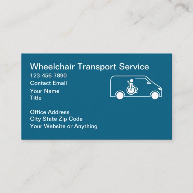Wheelchair Medical Transport Business Cards Visitenkarte (Vorderseite)