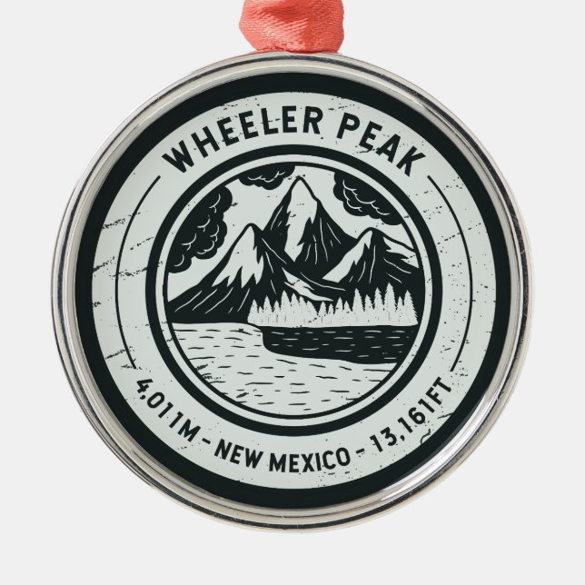 Wheeler Peak New Mexico Wanderurlaub Ornament Aus Metall (Vorne)