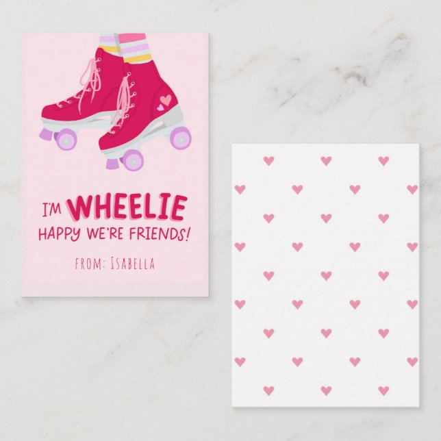 Wheelie Happy Friend Valentine's Note Card Mitteilungskarte (Vorne/Hinten)