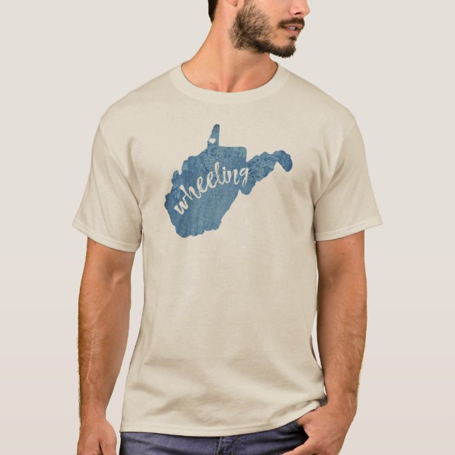 Wheeling West Virginia Wood Grain T-Shirt (Vorderseite)