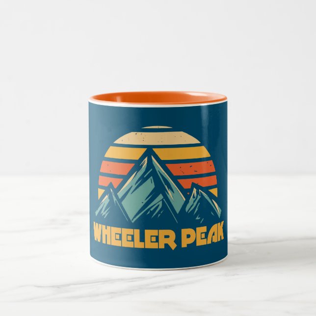 Wheelpeak New Mexico Retro Türkis Zweifarbige Tasse (Mittel)