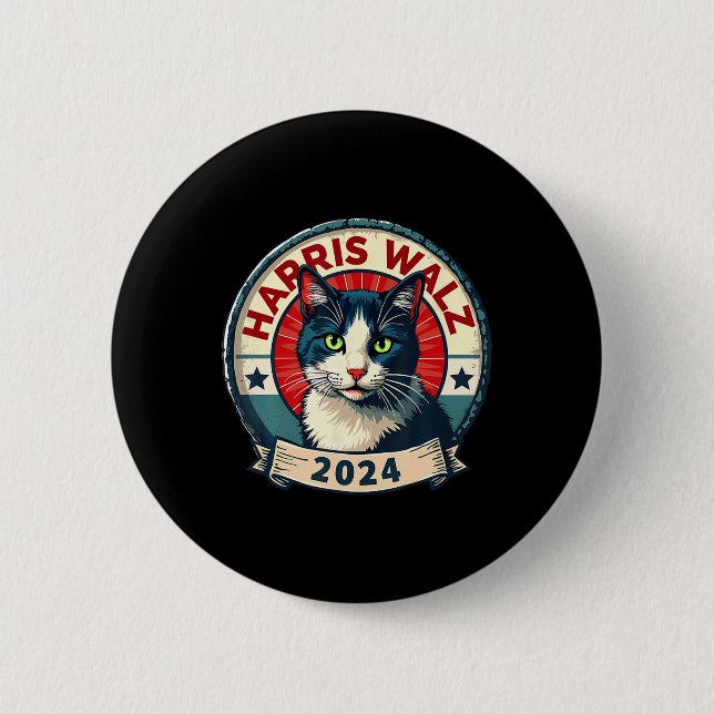 Wheimer 2024 Funny Cat Election Kamala Harris Tim Button (Vorderseite)