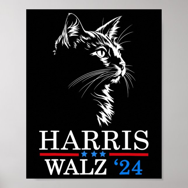 Wheimer 2024 Funny Cat Election Kamala Harris Tim Poster (Vorne)