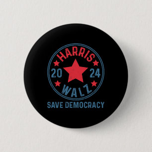 Wheimer 2024 Rettete Demokratie Kamala Harris Tim  Button