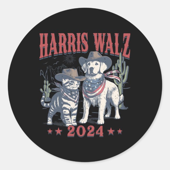 Wheimer Cowboy Diese kinderlose Katze Hund Lady Ka Runder Aufkleber (Vorderseite)