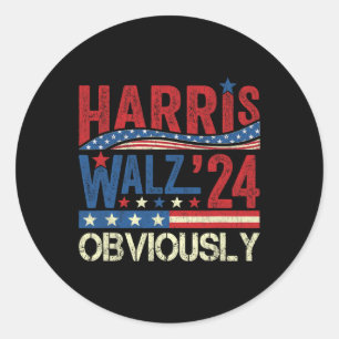 Wheimer offensichtlich! Harris Waltz Wahl 2024 1 Runder Aufkleber