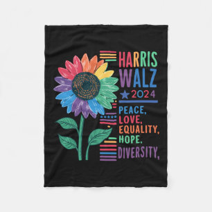 Wheimer Peace Liebe Equality Hope Diversity Kamala Fleecedecke