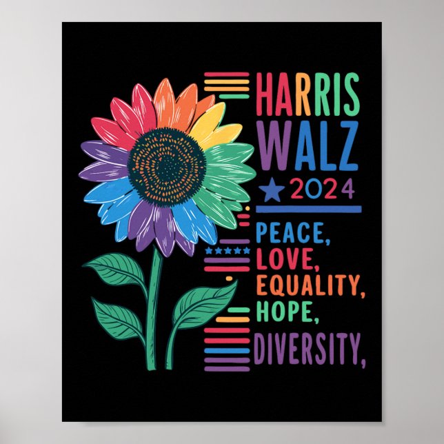 Wheimer Peace Liebe Equality Hope Diversity Kamala Poster (Vorne)