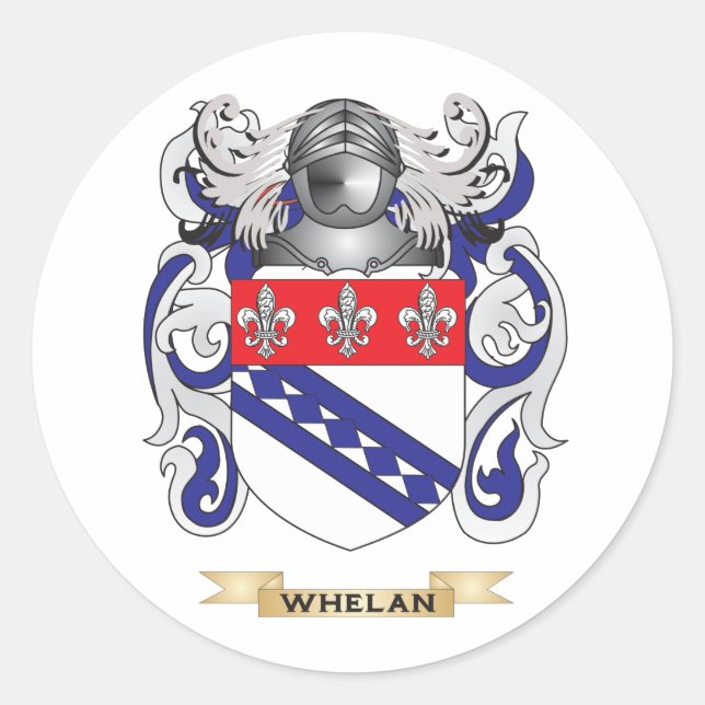 Whelan-Familienwappen (Wappen) Runder Aufkleber (Vorderseite)