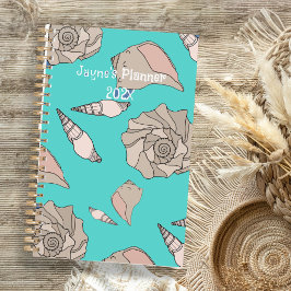 Whelk Shells Illustrated Yearly Custom Planner Planer