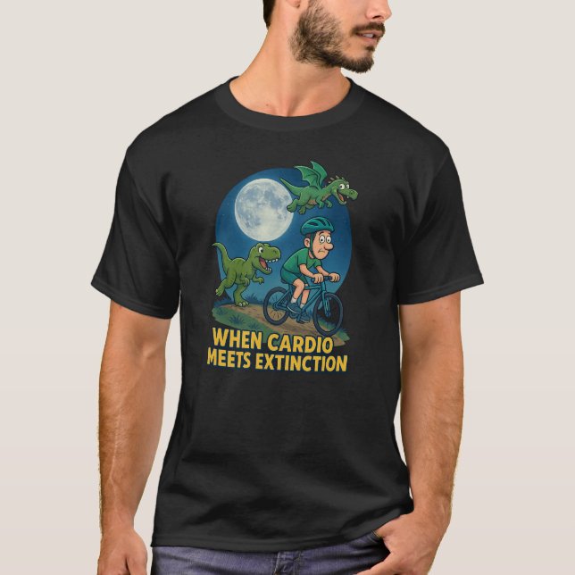 When Cardio Meets Extinction – Funny Dinosaur T-Shirt (Vorderseite)