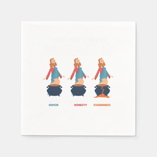 When God Created Germans Funny Germany Gift Serviette (Vorderseite)