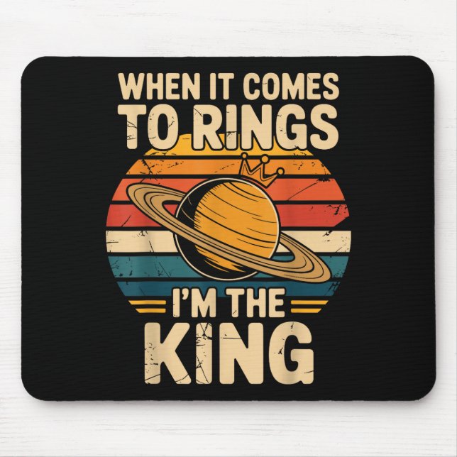 When It Comes To Rings Saturn Retro Planets  Mousepad (Vorne)