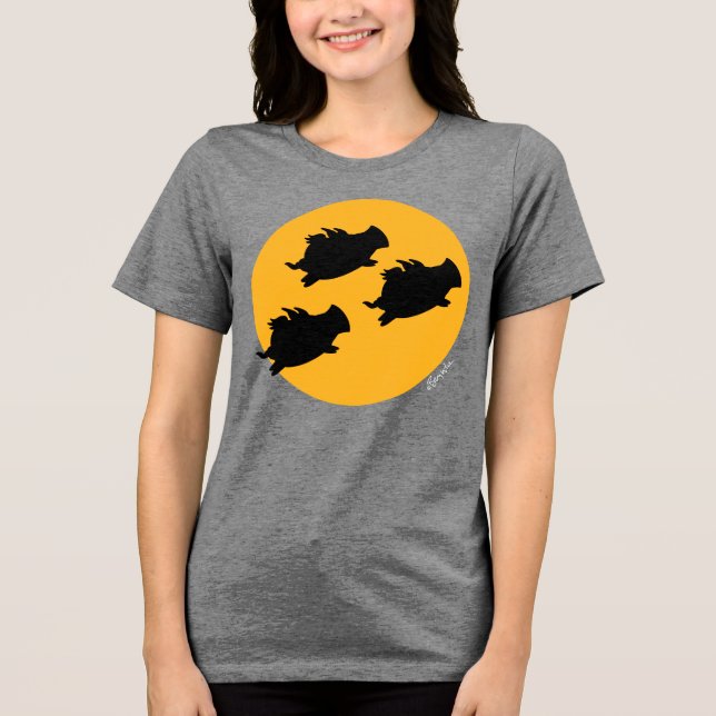 WHEN PIGS FLY ACROSS THE MOON by Sandra Boynton Tri-Blend Shirt (Vorderseite)