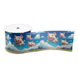 When Pigs Fly Funny Winged Pigs Satinband